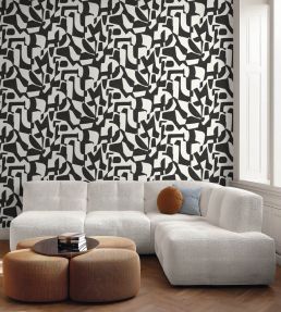 Broken Pattern Wallpaper by Caselio Noir et blanc