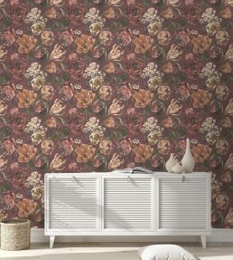 Bronte Wallpaper by Arley House Crimson