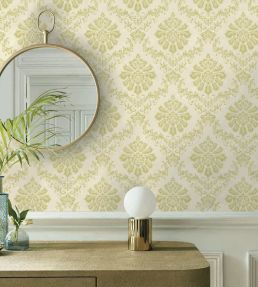 Broughton Wallpaper by 1838 Wallcoverings Lime Green