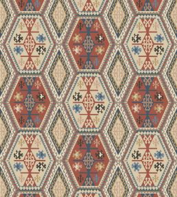 Buckland Wallpaper by Mulberry Home Red / Blue