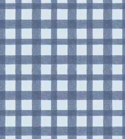 Buffalo Plaid Wallpaper by Woodchip & Magnolia Denim Blue