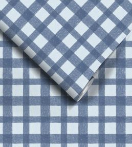 Buffalo Plaid Wallpaper by Woodchip & Magnolia Denim Blue