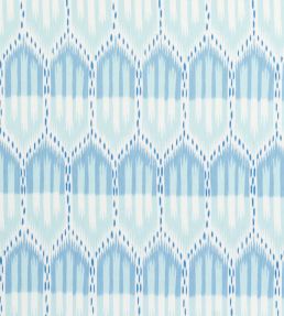 Bukhara Ikat Fabric by Schumacher Sky And Aqua