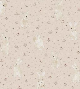 Bunny Field Wallpaper by Rebel Walls Pink
