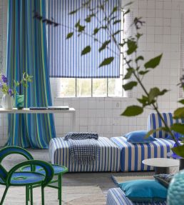 Burlington Stripe Fabric by Designers Guild Cobalt