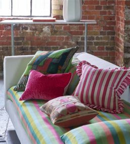 Burlington Stripe Cushion 43 x 43cm by Designers Guild Fuchsia