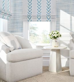 Burton Stripe Fabric by Anna French Blush and Green