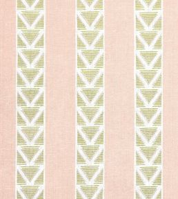 Burton Stripe Fabric by Anna French Blush and Green