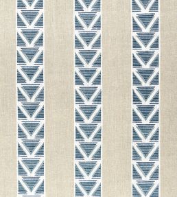 Burton Stripe Fabric by Anna French Linen and Navy