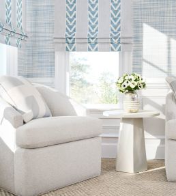Burton Stripe Fabric by Anna French Linen and Navy
