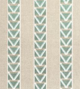 Burton Stripe Fabric by Anna French Linen and Turquoise