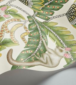 Bush Baby Wallpaper by Cole & Son Sage & Chartreuse on Parchment