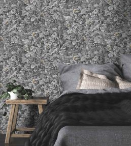 Busy Bee Wallpaper by Woodchip & Magnolia Charcoal