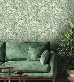 Busy Bee Wallpaper by Woodchip & Magnolia Moss Green