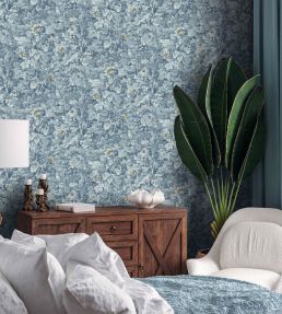Busy Bee Wallpaper by Woodchip & Magnolia Reservoir Blue