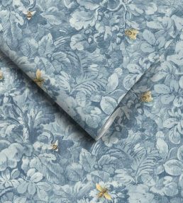 Busy Bee Wallpaper by Woodchip & Magnolia Reservoir Blue