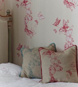 Butterflies Cushion 45 x 45cm by Barneby Gates Ice Blue
