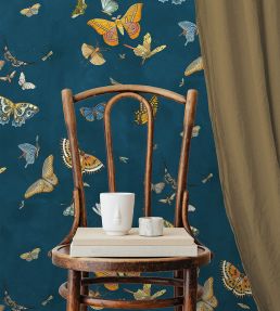 Butterflies Wallpaper by Josephine Munsey Bright Navy
