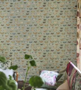 Butterfly Studies Wallpaper by Designers Guild Eau De Nil
