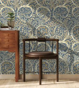 Butterow Wallpaper by Josephine Munsey Bude Blue