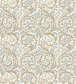 Butterow Wallpaper by Josephine Munsey Soft Blue and Brown