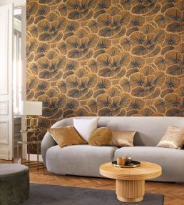 Cabaret Wallpaper by Casadeco Jaune Mordore