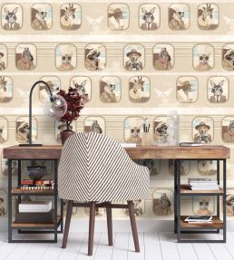 Cabin Class Wallpaper by Brand McKenzie Flax Stream