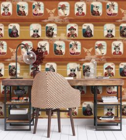 Cabin Class Wallpaper by Brand McKenzie Retro Spice