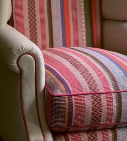 Cabrera Stripe Fabric by Jane Churchill Red/Blue