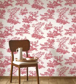 Cadence Wallpaper by Casadeco Rouge Grenat