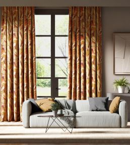Calathea Velvet Fabric by Harlequin Amber Light / Brazilian Rosewood / Pomegranate / Shiitake