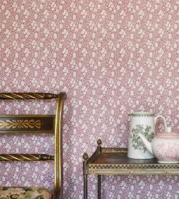 Calico Wallpaper by Barneby Gates Burnt Rose