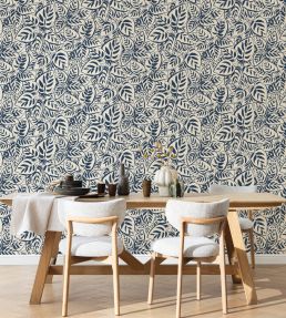 Caluna Wallpaper by Caselio Bleu nuit