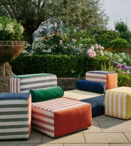 Calvari Outdoor Fabric by Christopher Farr Cloth Azzurro