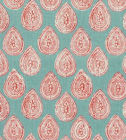 Camber Fabric by Baker Lifestyle Aqua / Red