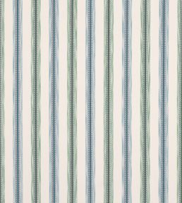 Camber Stripe Fabric by Jane Churchill Green/Blue