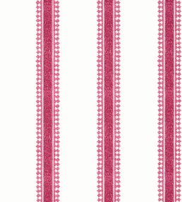 Cambridge Stripe Wallpaper by Thibaut Raspberry