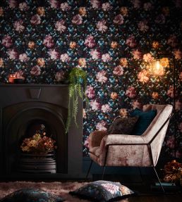 Camile Wallpaper by Clarke & Clarke Midnight