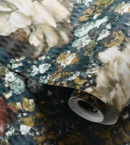 Camile Wallpaper by Clarke & Clarke Teal/Spice