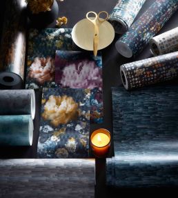 Camile Wallpaper by Clarke & Clarke Teal/Spice
