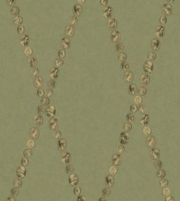 Cammei Wallpaper by Cole & Son Antique Gold on Olive