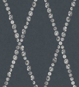 Cammei Wallpaper by Cole & Son Silver on Ink