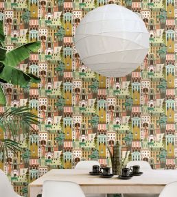 Campanile Wallpaper by Mini Moderns Totem Green