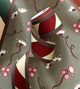 Candy Cane Border Wallpaper by Ottoline Red