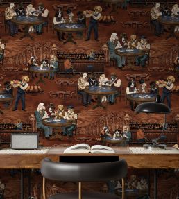 Canine Cards Wallpaper by Brand McKenzie Mahogany House