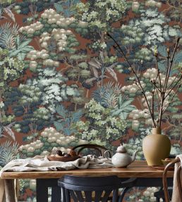 Canopia Wallpaper by Josephine Munsey Red and Green