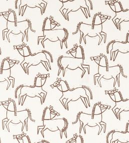 Canter Print Fabric by Scion Chestnut