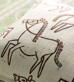 Canter Print Fabric by Scion Chestnut
