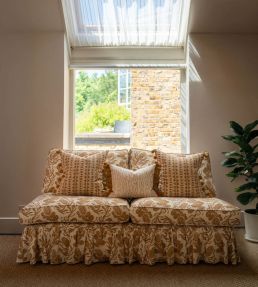 Cape Botanical Fabric by Volga Linen Old Gold/Oyster