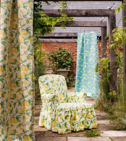 Capri Lemon Fabric by Barneby Gates Cream